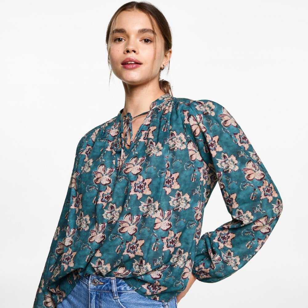 Mango floral print blouse